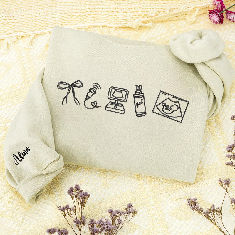 Sonographer Embroidered Sweatshirt, Ultrasound Tech Graduation Gift for Friends
