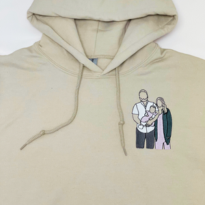 Personalized Wedding Shower Gifts for Groom Sweatshirt with Embroidery Your Photo, Any Text on Sleeve