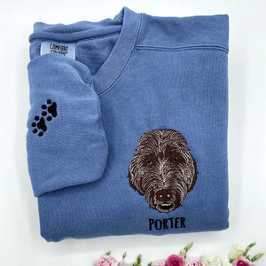 Comfort Color® Custom Embrodiered Cat Sweatshirt from Photo
