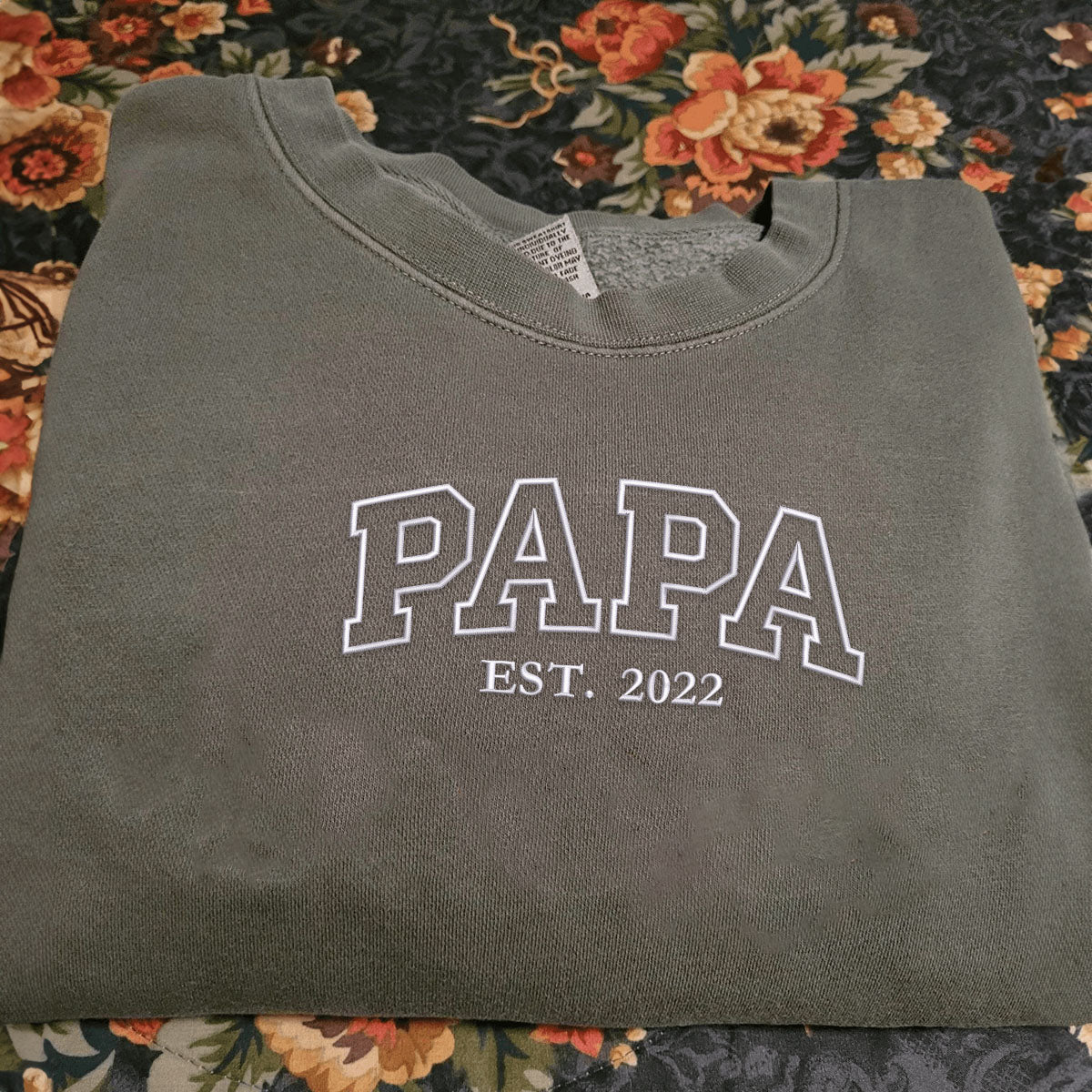 Comfort Color® Embroidered Papa Shirt, Gift for Father's Day