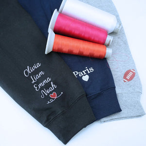 Mama-Sweatshirt-With-Kids' Names on Sleeve