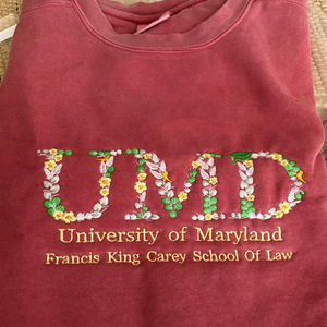 Comfort Color® Custom Embroidered University College Floral Sweatshirt