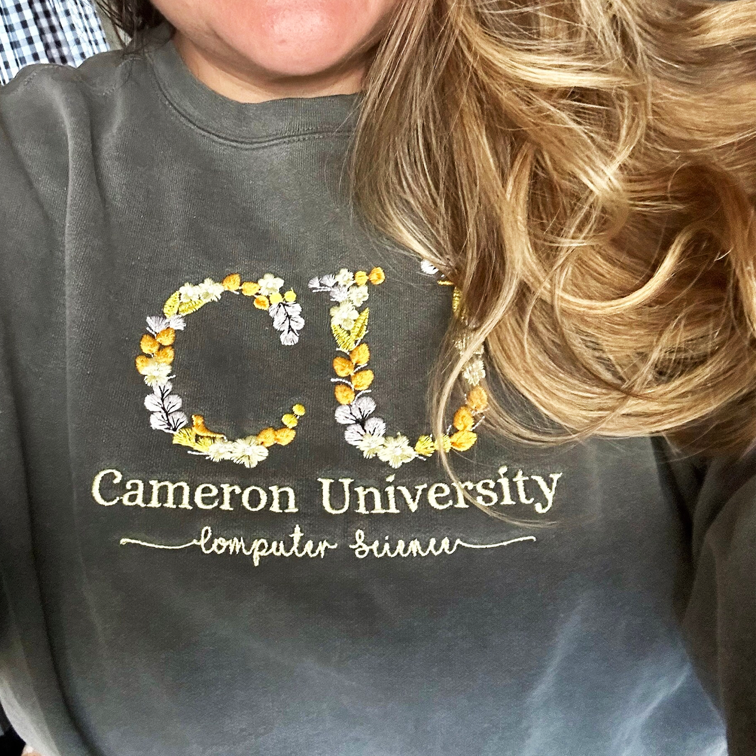 college floral sweatshirt