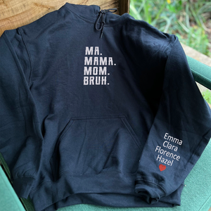 Embroidered Ma Mama Mom Bruh Sweatshirt