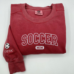 Comfort Color® Embroidered Soccer Mom Sweatshirt
