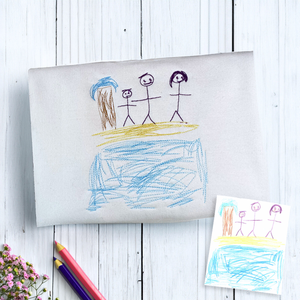 Folded White Kids Drawing Family Embroidery Sweatshirt, a unique and cozy gift for mom dad