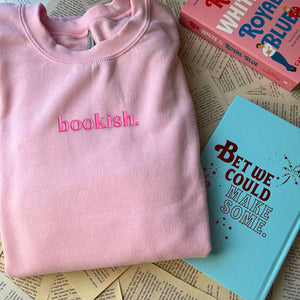 Bookish Sweatshirt for Book Lovers with Embroidered