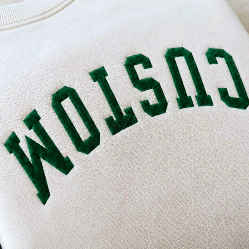 Custom Text Upside Down Sweatshirt, Embroidered Your Text, Name, Logo