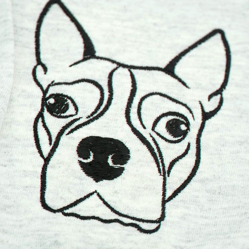 Custom Dog Outline T-Shirt for Birthday Dad - Minimalist Embroidered Pet Photo Tee & Name - Gift for Him