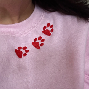 Dog Paw Sweatshirt, Hoodie Embroidered with Dog Ear, Name for Dog Lover