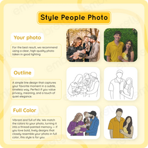 Custom Photo on Hoodie, Outline Photo Sweatshirt Embroidered