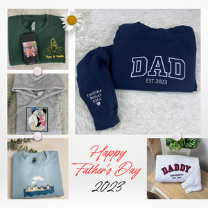 Custom Daddy Est Sweatshirt, Daddy University Embroidery Hoodie, Father's Day Gift