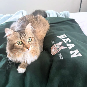 Personalized Father’s Day Gift for Pet Lovers – Custom Embroidered Pet Portrait Photo Sweatshirt or Hoodie