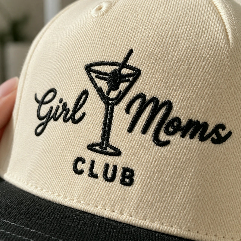 Embroidered Girl Mom Club Snapback Hat, Girl Mama Gift form Sister Friend, Custom Side Back Cap