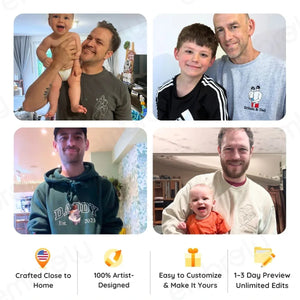 Custom Best Dad Ever Potrait Sweatshirt Or Hoodie, Personalized Embroidered Father's Day Gift for Dad