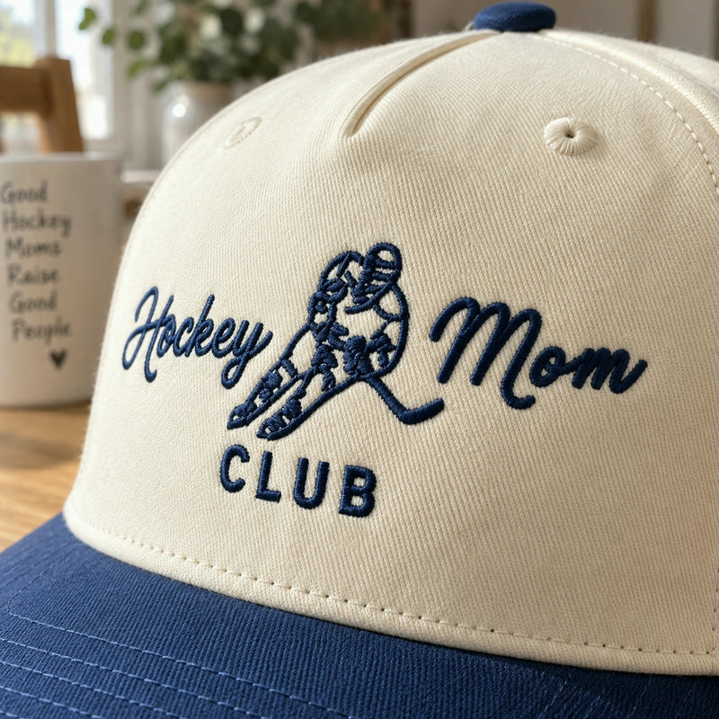 Embroidered Hockey Mom Snapback Hat - Personalized Player Number Baseball Cap - Gift for Her