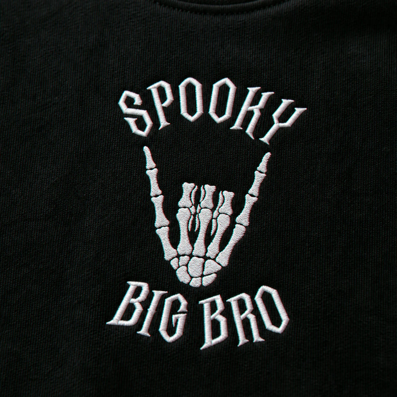 Personalized Halloween Sibling Kids Sweatshirt - Embroidered Spooky Big Bro Lil Bro Matching Sweater