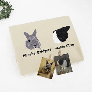 Personalized Father’s Day Gift for Pet Lovers – Custom Embroidered Pet Portrait Photo Sweatshirt or Hoodie