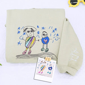 Sand Dad Kid Drawing Sweatshirt for Dad, a meaningful and cozy gift for new dad father's day