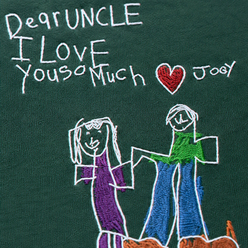 Custom Kids Drawing for Uncle Birthday T-Shirt, Embroidered Drawing from Photo Gift For Uncle from Niece