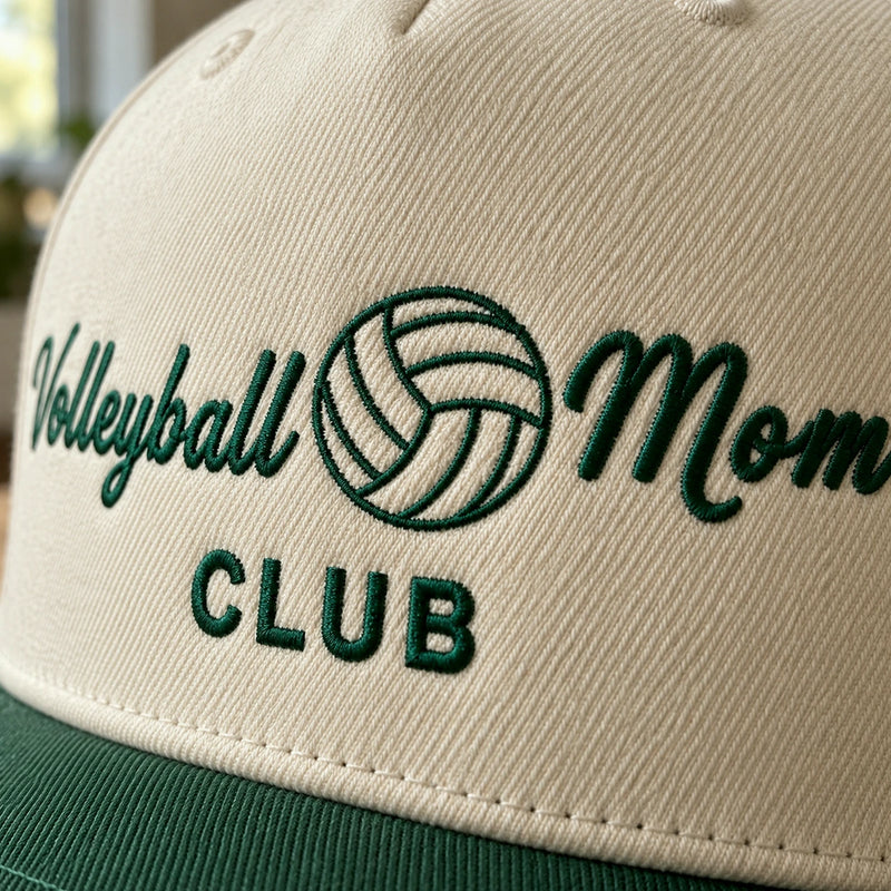 Embroidered Volleyball Mom Snapback Hat - Game Day Sports Mom Gift For Her - Custom Side Back Cap