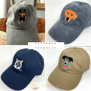 Personalized Full Color Embroidered Pet Cap, Customized Your Own Hat With Pet Name