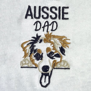 Custom  Australian Shepherd Dog Dad Embroidered Hoodie, Personalized Hoodie with Dog Name, Best Gifts For Australian Shepherd Owners