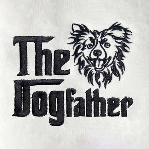Custom Border Collie Dog Dad Sweatshirt Embroidered Collar, Personalized The DogFather Sweatshirt Border Collie