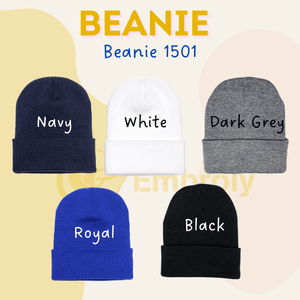 Embroidered Beanie With Pet Full Color Embroidery, Customized Hat With Pet Name On The Side