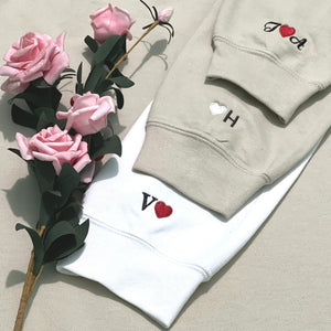 Zodiac Hoodie, Custom Zodiac Sweatshirt Embroidered with Initial Heart on Sleeve