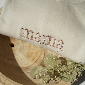 Embroidered Mama Floral Sweatshirt For Mother's Day - Embroly