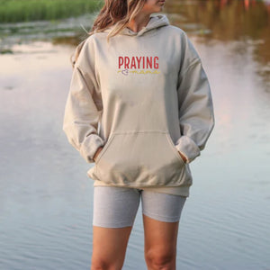Embroidered Praying Mama Hoodie, Mother's Day Gift For New Mom, Personalized Hoodie With Many Font Styles
