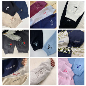 Personalised Embroidered Hoodies with  Alphabet Floral Embroidery Letters, Best Gifts For Mom