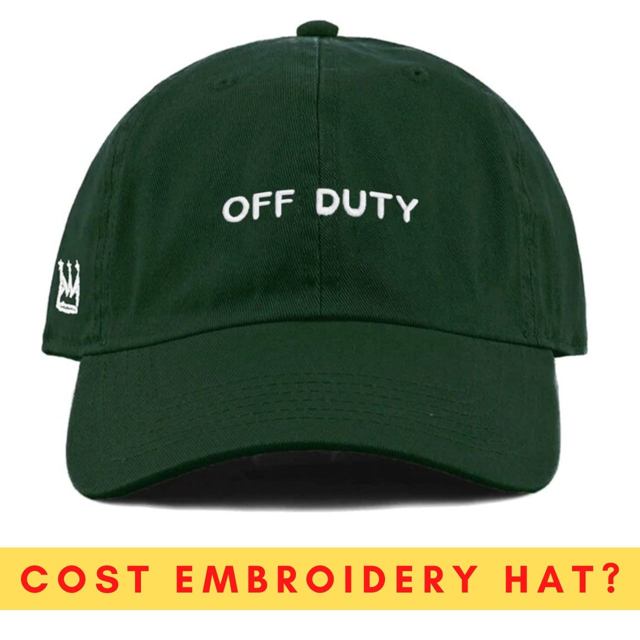 Hat embroidery pricing store