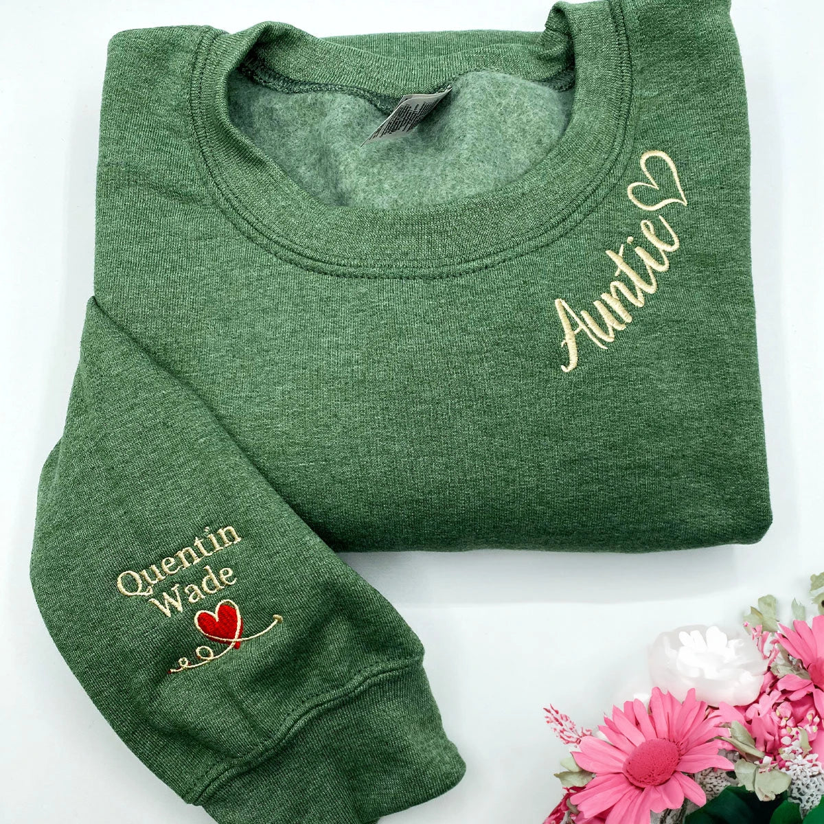 Custom Embroidered Aunt Sweatshirts Hoodies Personalized Gift for Aunt