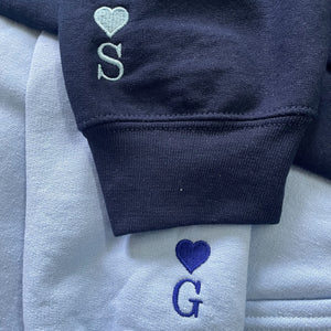 Custom Embroidered King and Queen Hoodie or Sweatshirt, Personalized His Her Gift for Valentine's Day