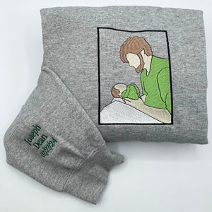 Custom Embroidered Line Art Hoodie from Your Photo