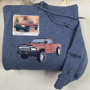 Embroidered Trucker Hoodie