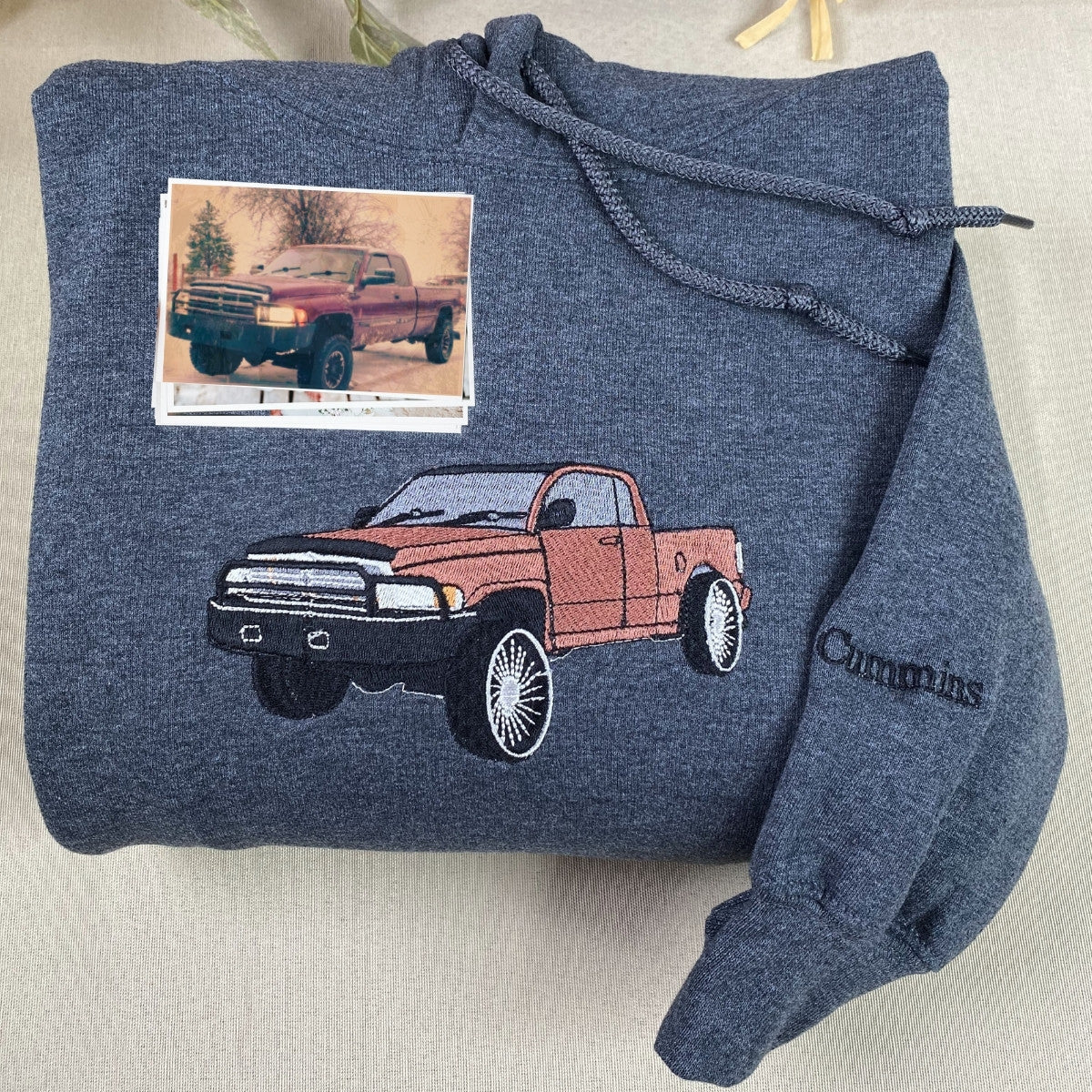 Custom Car from Photo Embroidered Sweatshirt Hoodie