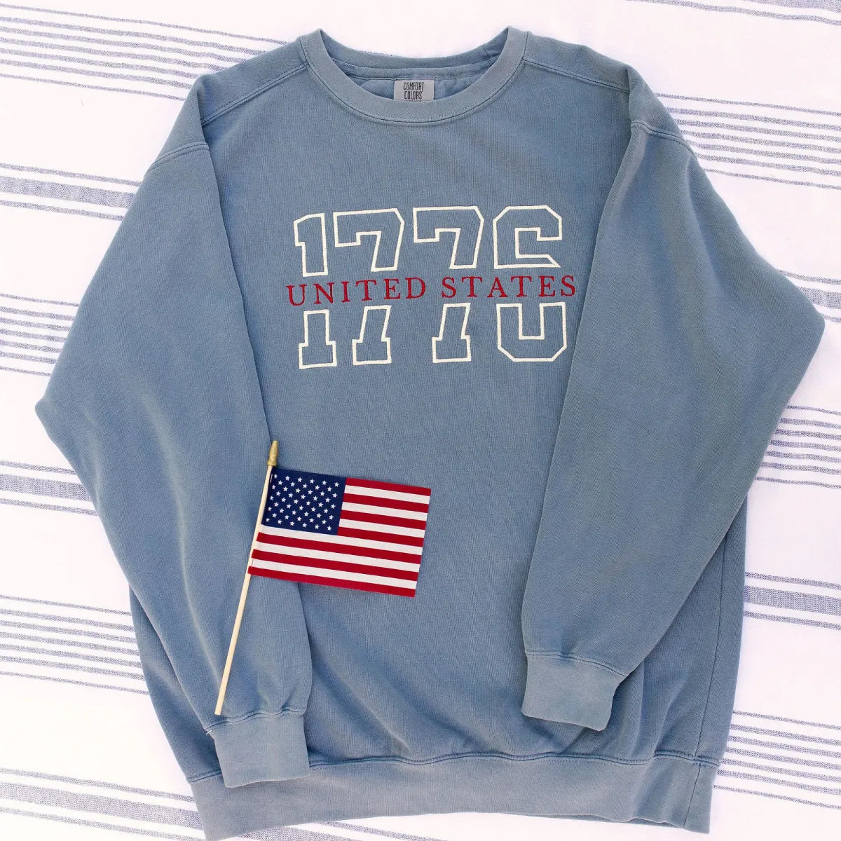 Embroidered 1776 UNITED STATES Sweatshirt or Hoodie – 4th of July Patriotic Apparel