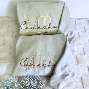 Personalized Unique Bridal Shower Gifts for Him and Her with Mr Mrs Sweatshirt