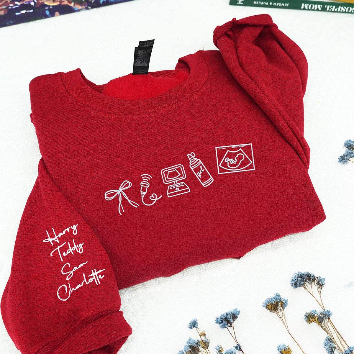 Sonographer Embroidered Sweatshirt, Ultrasound Tech Graduation Gift for Friends
