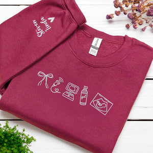 Sonographer Embroidered Sweatshirt, Ultrasound Tech Graduation Gift for Friends