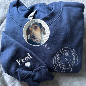 Custom Embroidered Dog Dad Sweatshirt or Hoodie,  Personalized Dog Dad Gifts with Photo