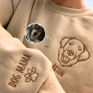 Custom Embroidered Dog Dad Sweatshirt or Hoodie,  Personalized Dog Dad Gifts with Photo