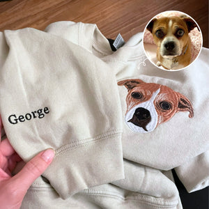 Custom Embroidered Dog Dad Sweatshirt or Hoodie,  Personalized Dog Dad Gifts with Photo - Embroly