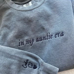 Comfort Color® Embroidered In My Auntie Era Sweatshirt