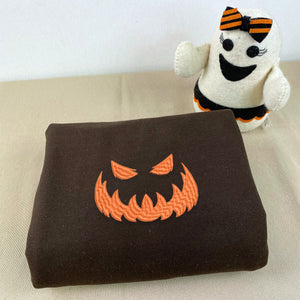 Jack O’Lantern Halloween Scary Sweatshirt, Hoodie Embroidered - Embroly