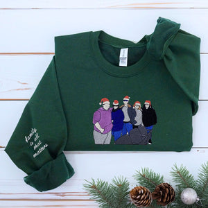 Personalized Christmas Gift For Family with Embroidered Family Portrait Photo Sweatshirt or Hoodie