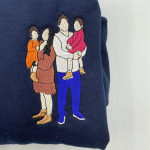Personalized Best Friend Sweatshirt, Custom Embroidered Portrait Photo Sweatshirt, Hoodie